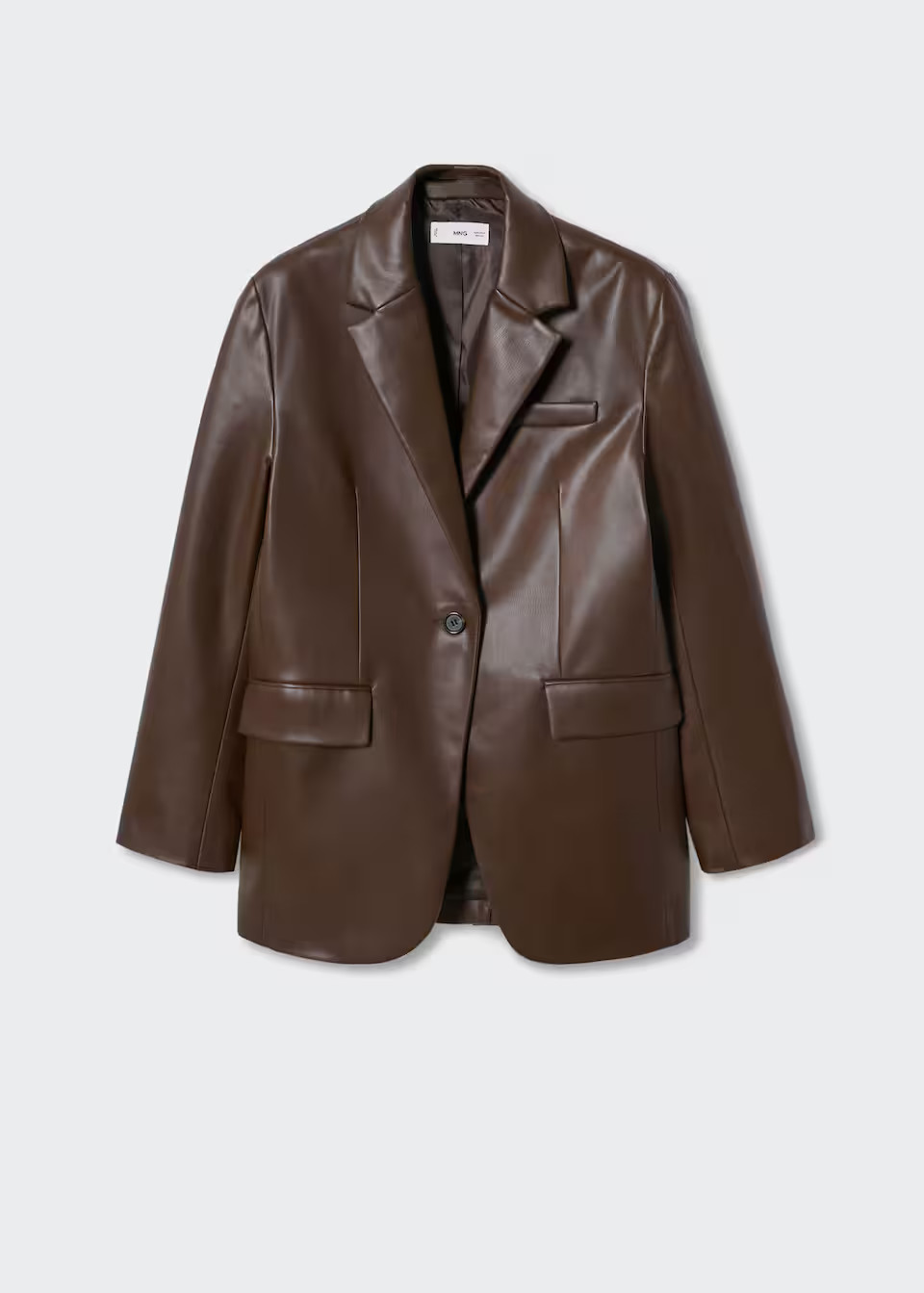 Leather-effect oversized blazer | MANGO (US)