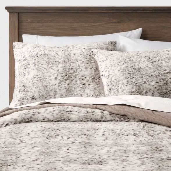 Textured Faux Fur Snow Leopard Comforter & Sham Set  - Threshold™ | Target