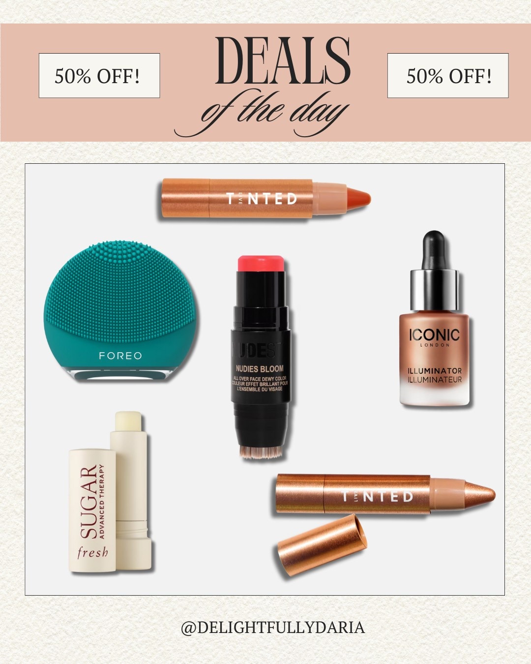 50% off select beauty items! 

#LTKBeauty #LTKSaleAlert