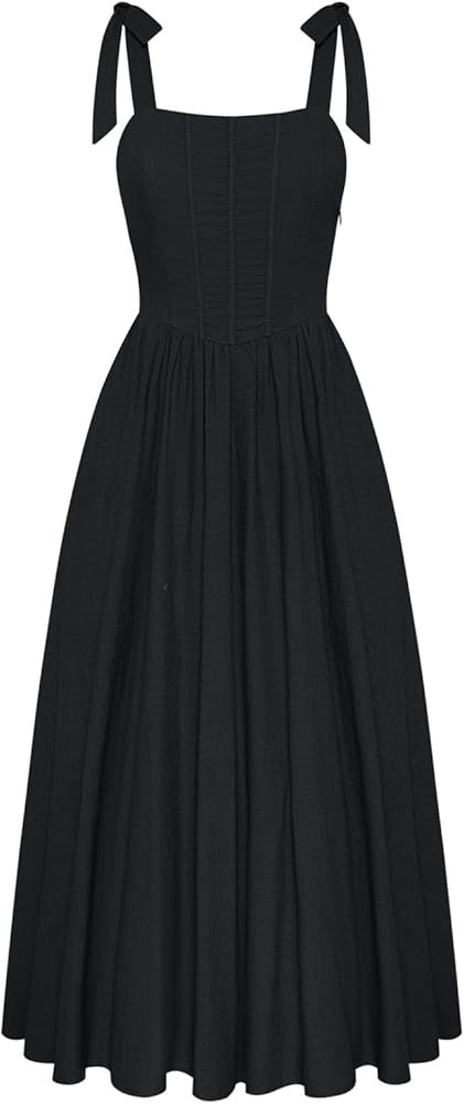 Scarlet Darkness Women Renaissance Corset Dress Square Neck Cottagecore Fishbone Dress | Amazon (US)