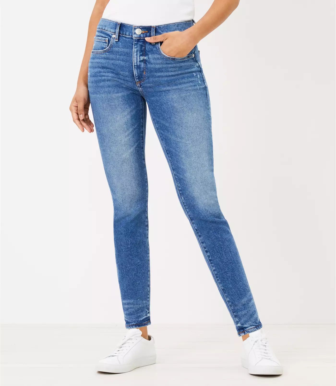 Skinny Jeans in Authentic Mid Vintage Wash | LOFT | LOFT
