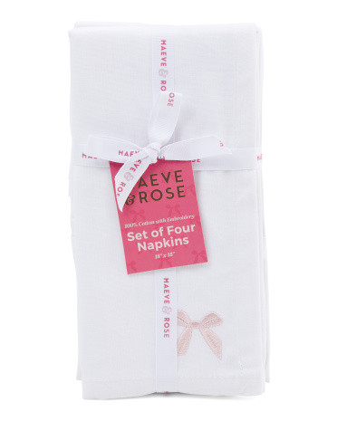 Set Of 4 Eloise Bow Toss Napkins | Marshalls