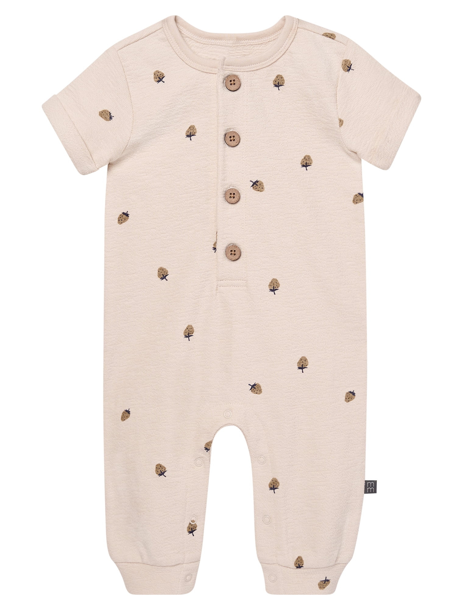 Modern Moments by Gerber Baby Boy Short Sleeve Henley Romper, Sizes 0/3 Months - 24 Months | Walmart (US)