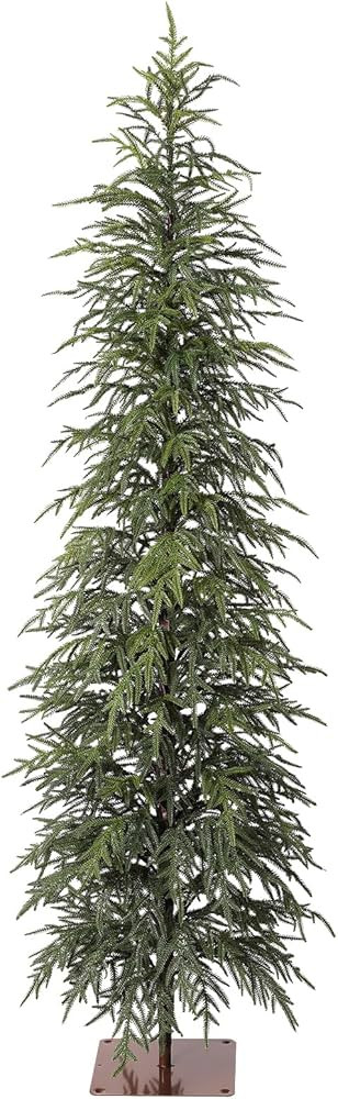 Artificial Pencil Christmas Tree 6FT - Slim Green Fake Xmas Tree with Sturdy Stand,Lifelike Leave... | Amazon (US)