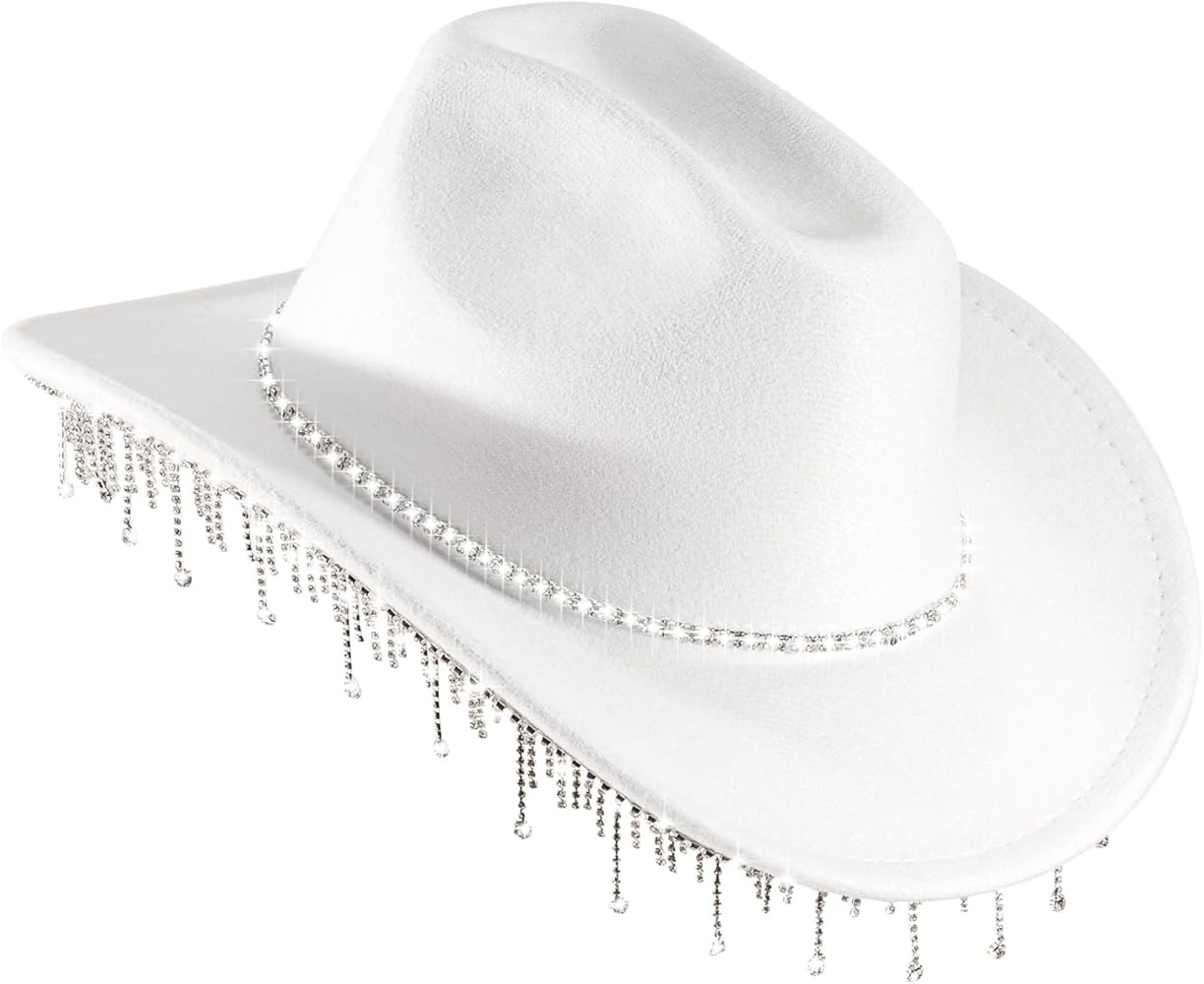 Womens Cowboy Hat Rhinestone Cowgirl Hats Wide Brim Diamond-Glitter-Western- Size:Medium-Large | Amazon (US)
