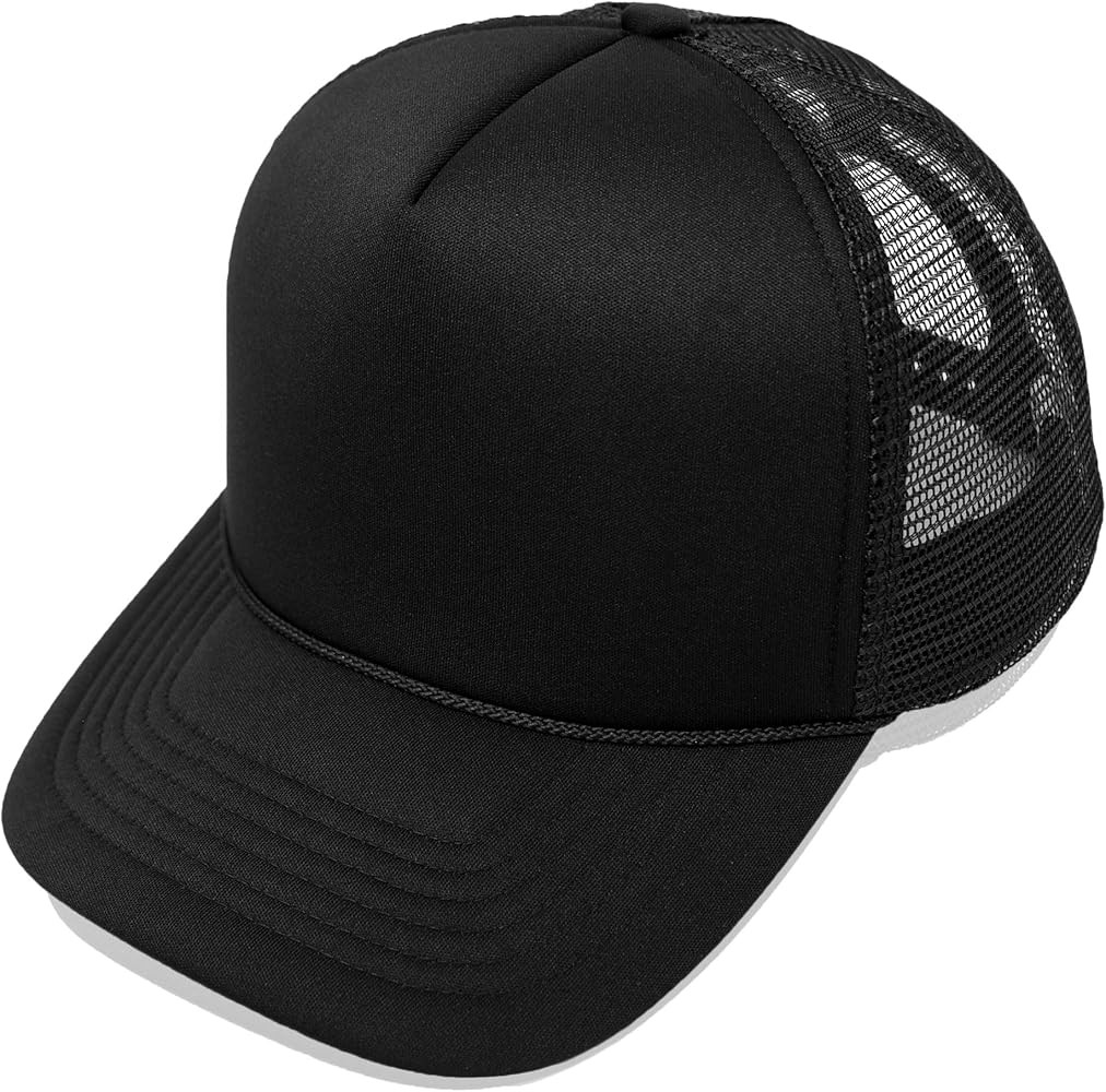 Trucker Hat Mesh Cap Solid Colors Lightweight with Adjustable Strap Small Braid | Amazon (US)