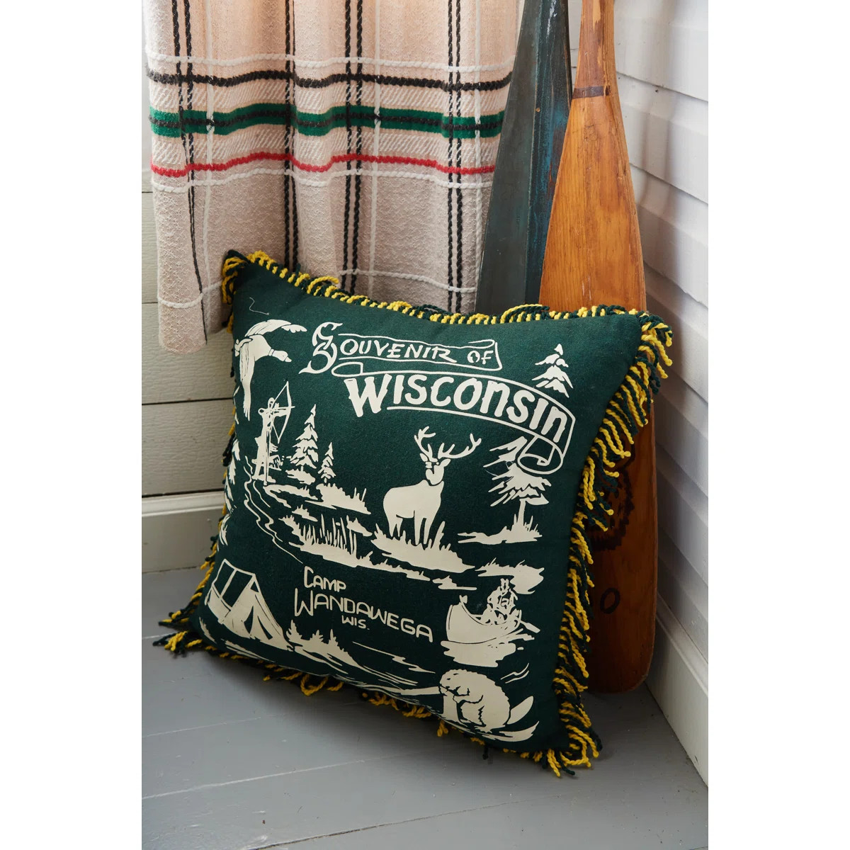 Camp Wandawega Souvenir Fringed Throw Pillow | Wayfair North America