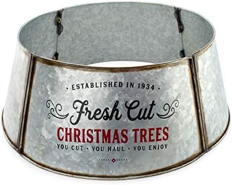 AuldHome Galvanized Metal Christmas Tree Collar (23-Inch Diameter Base); Small Size for Short Tre... | Amazon (US)
