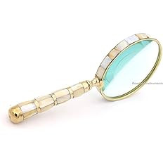 RII Magnifying Glass with Mother of Pearl Handle, Handheld 10x Magnifying Glass Lens, Antique Mag... | Amazon (US)