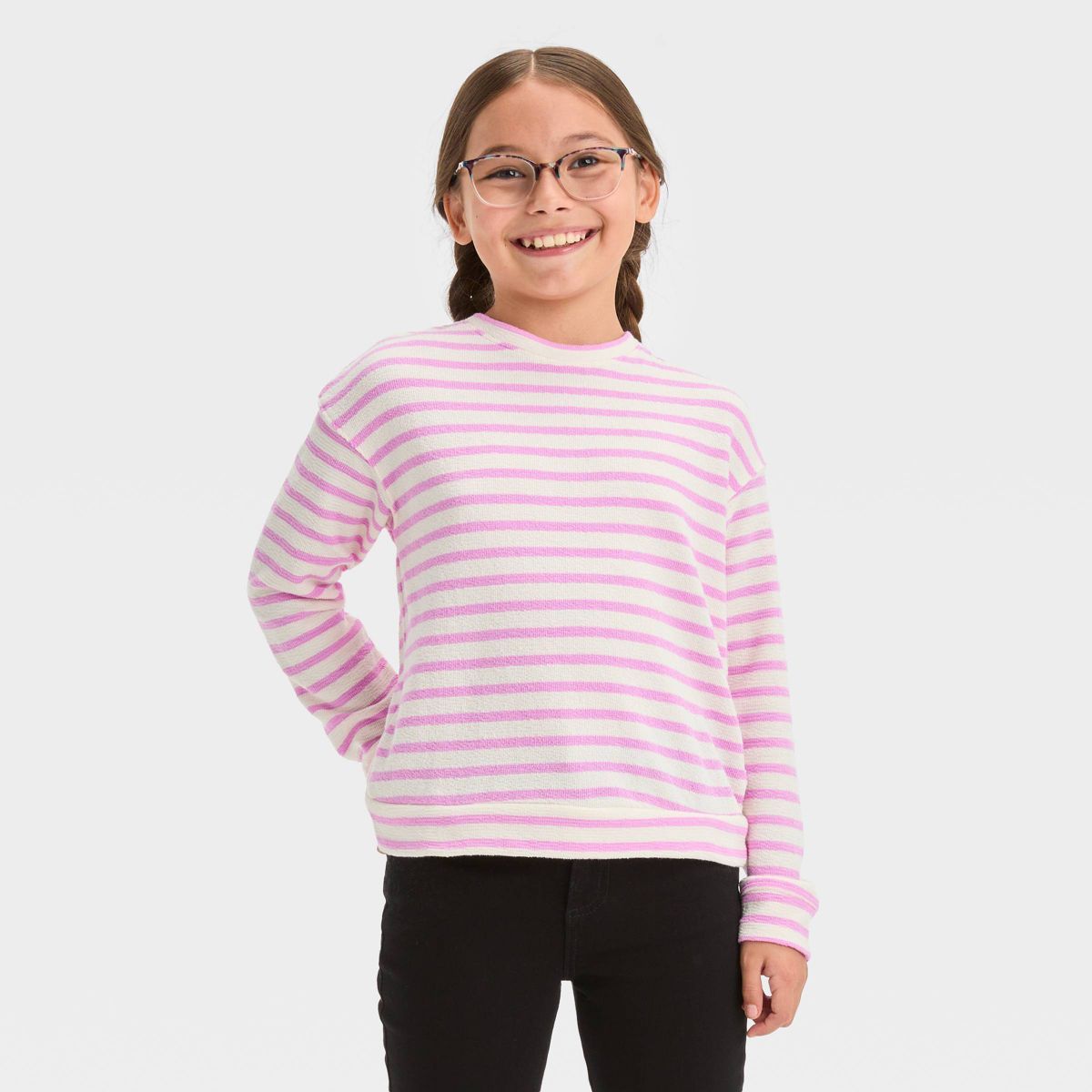 Girls' Crew Neck Pullover Sweatshirt - Cat & Jack™ | Target