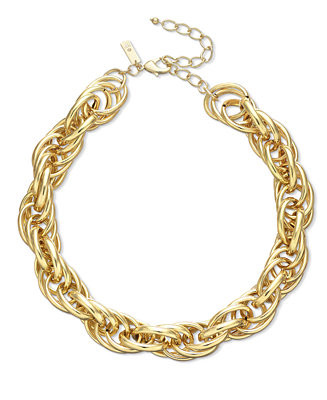 Twisted Chain Frontal Necklace, 17" + 3" extender, Created for Macy's | Macy's
