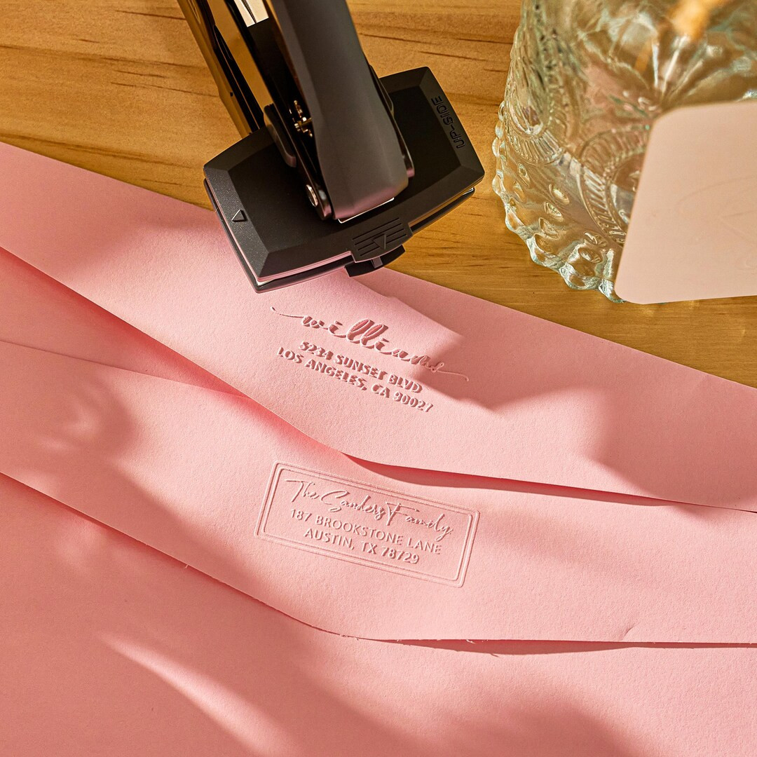 ADDRESS EMBOSSER – 18 Designs, Custom Return Address Seal, Removable Plate, Personalized Weddin... | Etsy (US)