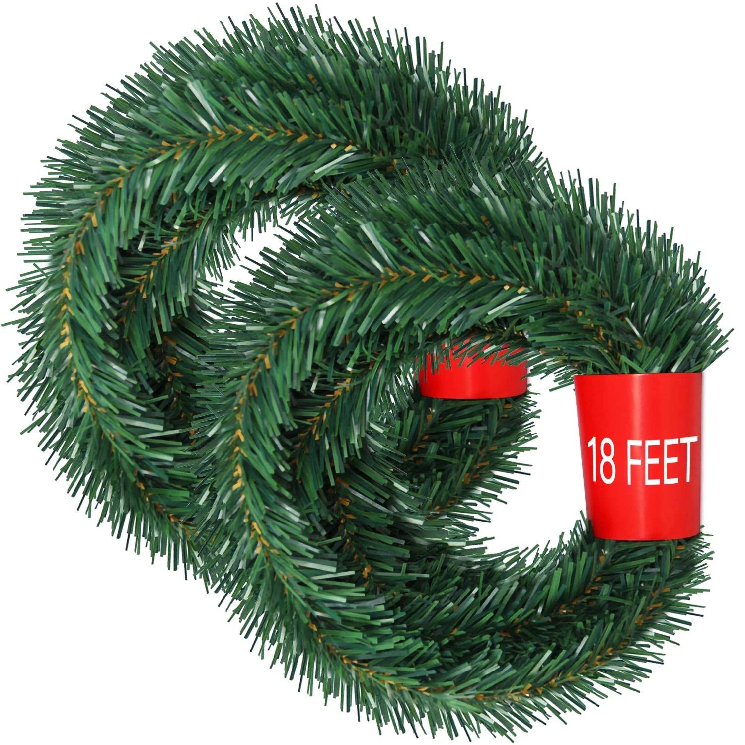 Cool made  36 Feet Christmas Garland, 2 Strands Artificial Pine Garland Soft Greenery Garland for... | Walmart (US)