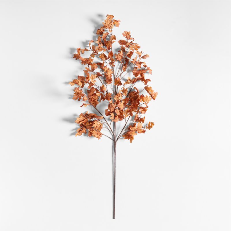 Faux Orange Oak Leaf Branch 66" | Crate & Barrel | Crate & Barrel