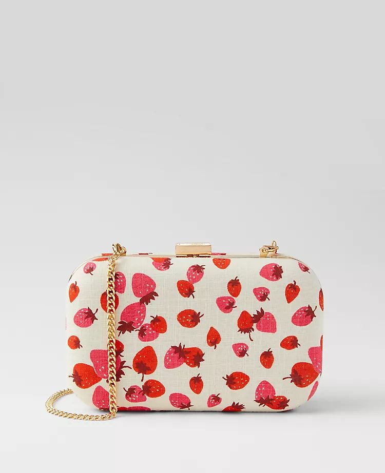 Strawberry Linen Clutch Bag | Ann Taylor | Ann Taylor (US)