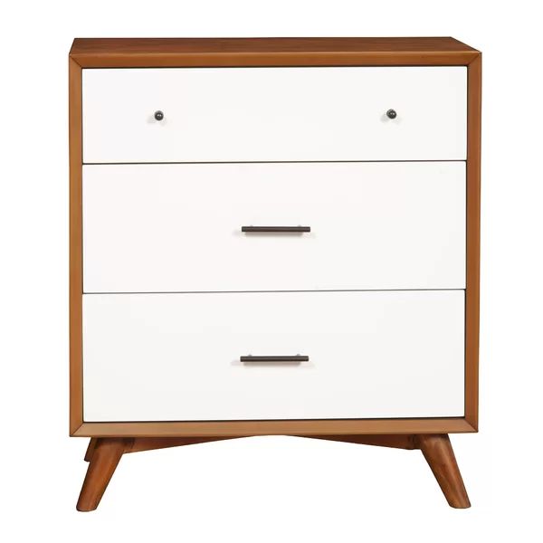 Horning 36'' Tall 3 - Drawer Bachelor's Chest in Brown/White | Wayfair North America