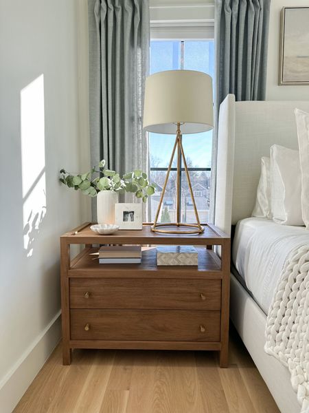 Crate and barrel two drawer nightstand with charging drawer. These are such a good quality for the price. This is the Driftwood color and I love the classic design and functionality.

#LTKhome #LTKsalealert #LTKstyletip
