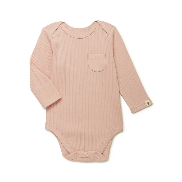 Easy Peasy Baby Pocket Bodysuit with Long Sleeves, Sizes 0/3M-24M | Walmart (US)