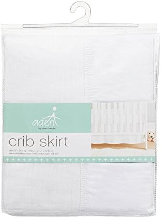 Aden by aden + anais Classic Crib Skirt, 100% Cotton Muslin, Super Soft, Tailored Fit, White | Amazon (US)