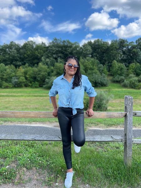 Happy New Year 🎊🎈 
Sharing my all year round favorite fit today! I love to keep a great denim top and faux leather pants in my wardrobe! I can dress this outfit up or down and still fill comfortable 😀
#founditonamazon #walmartcreator #walmartfashion #budgetstyle #comfyoutfit 
founditonamazon , walmart fashion , comfy outfit , faux leather ,  fashion , amazon fashion , walmart style 


#LTKfindsunder50 #LTKstyletip #LTKover40