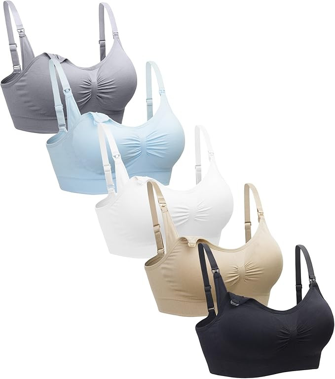 Suekaphin 5PACK Nursing Bra Wireless bra Women s Sleeping Maternity Bra Breastfeeding Bra 5pcs Pa... | Amazon (US)