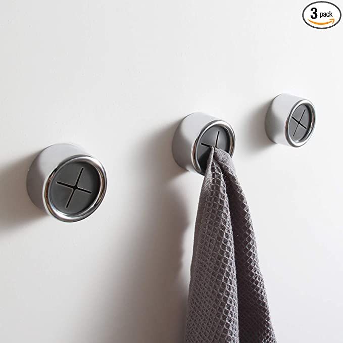 KAIYING Kitchen Towel Hooks Round Self Adhesive Dish Towel Holder Wall Mount Hand Towel Hook Tea ... | Amazon (US)