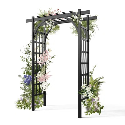 61'' W x 21.5'' D Vinyl Outdoor Wedding Arbor | Wayfair North America