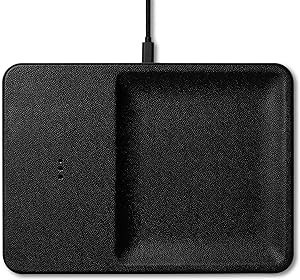 Courant Catch:3 Classics - Italian Leather Wireless Charging Station and Valet Tray (Black) - Qi ... | Amazon (US)