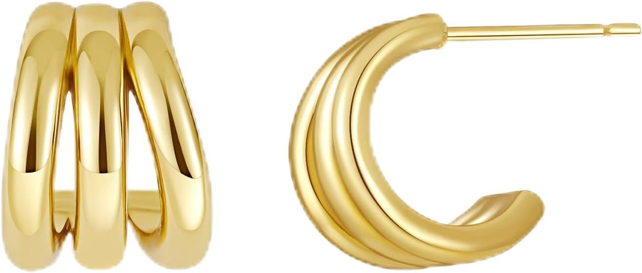 Trendy Gold Plated Knot Earrings for Women Chunky Statement Drop Dangle Earrings Lightweight Hypo... | Amazon (US)