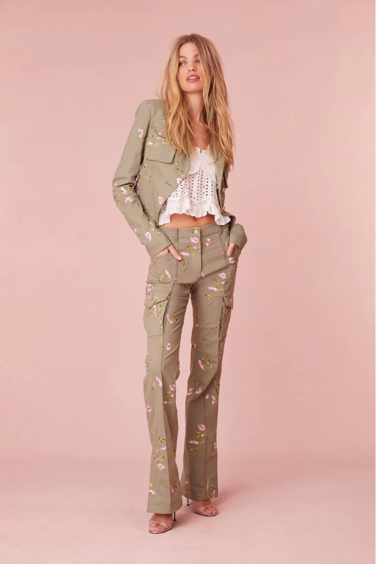 Atworth Cargo Embroidered Pant | LoveShackFancy