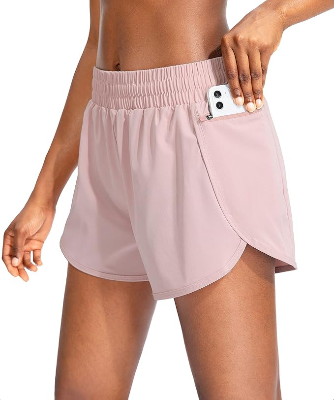 Soothfeel Womens Running Shorts with Phone Pockets High Waisted Athletic Gym Workout Shorts for W... | Amazon (US)