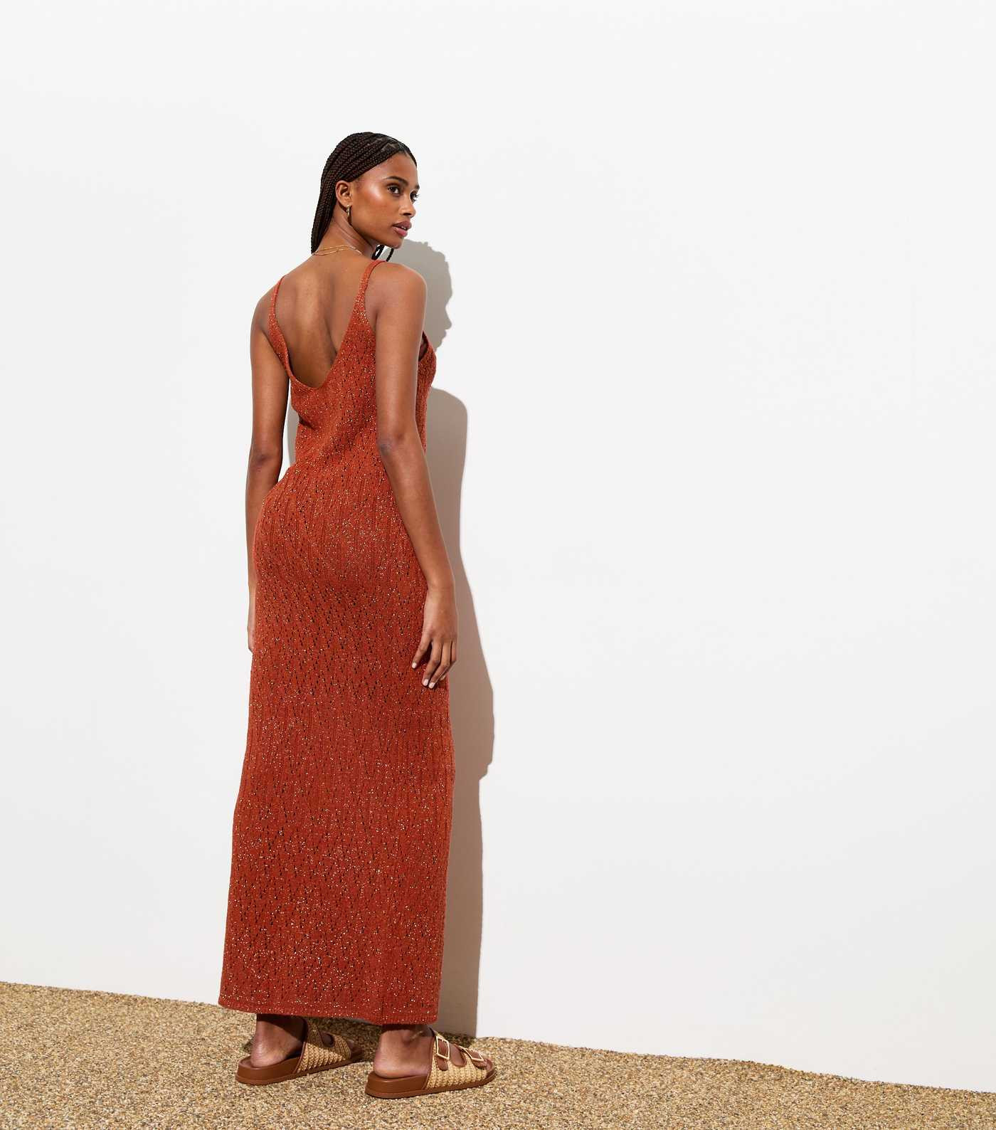 Rust Glitter Crochet Maxi Beach Dress
						
						Add to Saved Items
						Remove from Saved Ite... | New Look (UK)