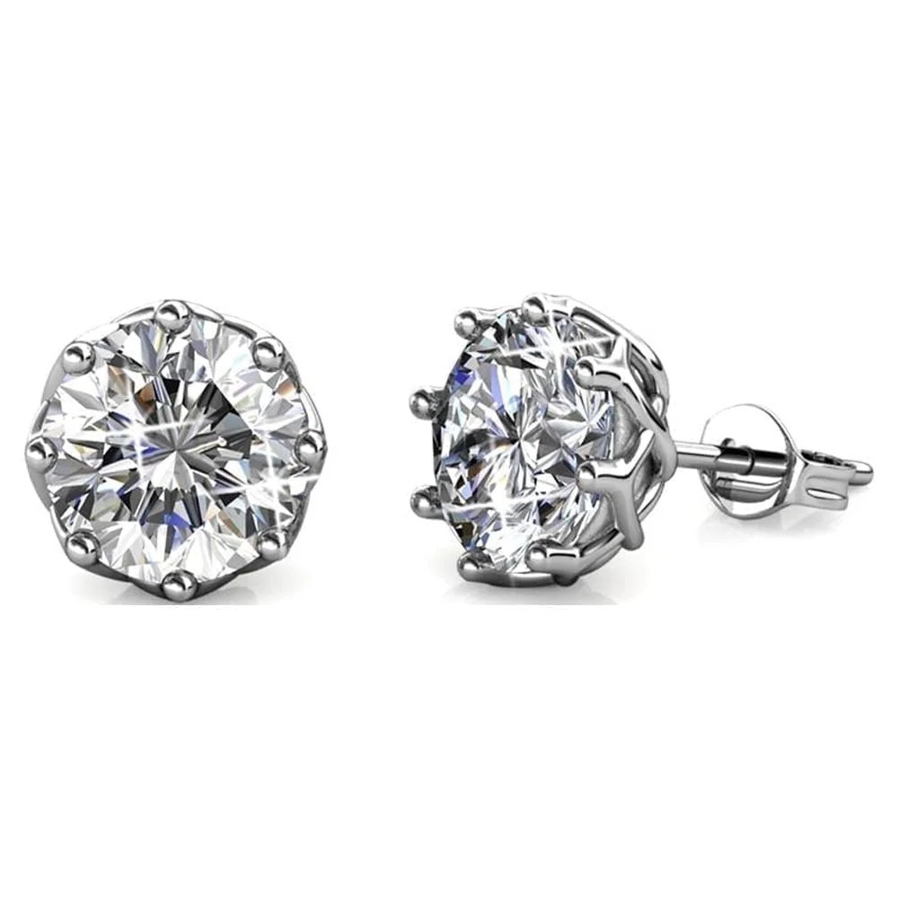Cate & Chloe Eden 18k White Gold Plated Stud Earrings with Swarovski Crystals Gift for Women | Walmart (US)