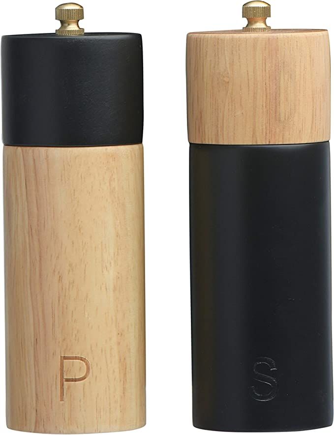 Bloomingville Two-Tone Rubber Sakt Salt and Pepper Mills, Black | Amazon (US)