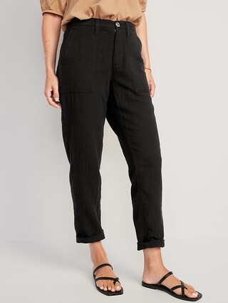 High-Waisted Slouchy Cropped Tapered Workwear Pants for Women | Old Navy (US)