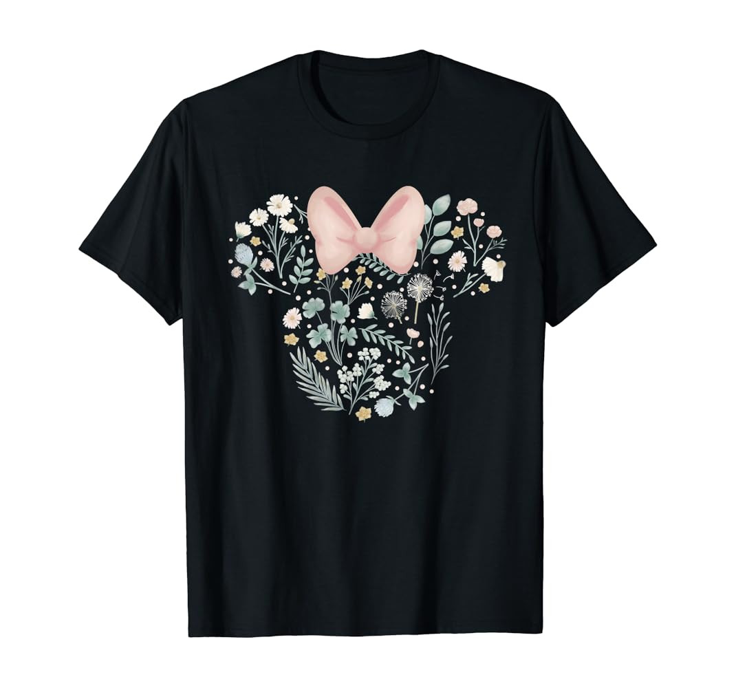 Disney Minnie Mouse Icon Spring Flowers T-Shirt | Amazon (US)