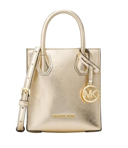 Michael Kors Mercer Extra-Small Patent Crossbody Bag Handbag (Pale Gold) | Amazon (US)