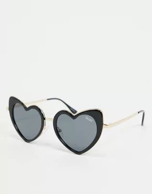 Quay Love That womens heart shaped sunglasses in black | ASOS (Global)