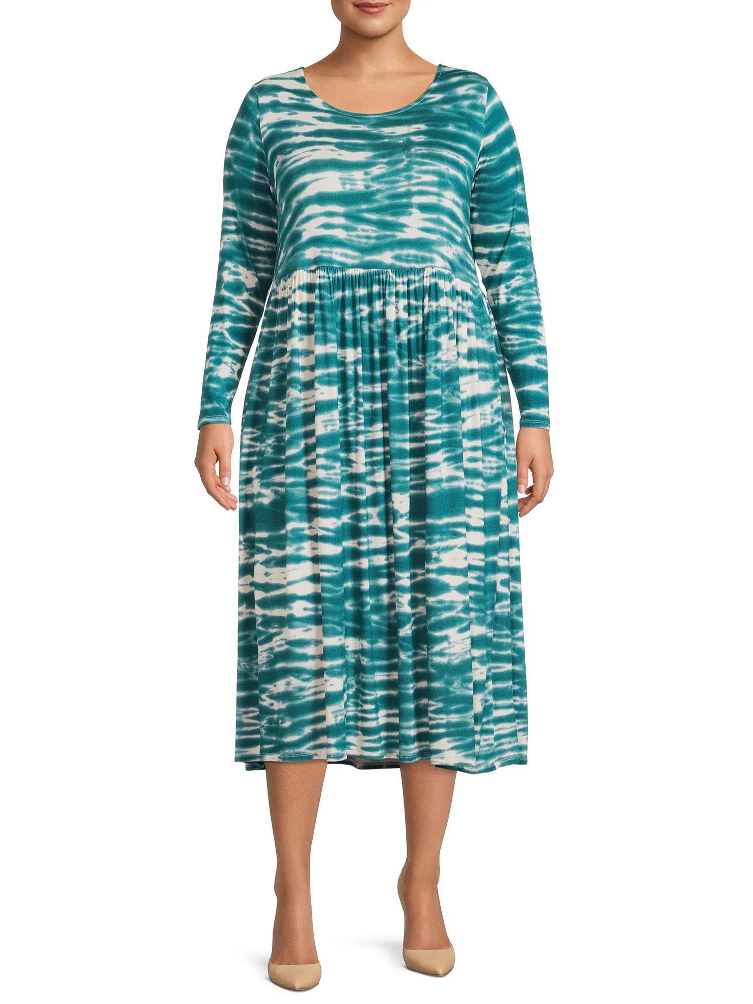 Terra & Sky Women's Plus Size Tie Dye Baby Doll Dress | Walmart (US)