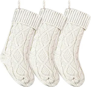 Christmas Stockings Knitted Xmas Stockings 18 Inches Double-Sided Fireplace Hanging Stockings for... | Amazon (US)