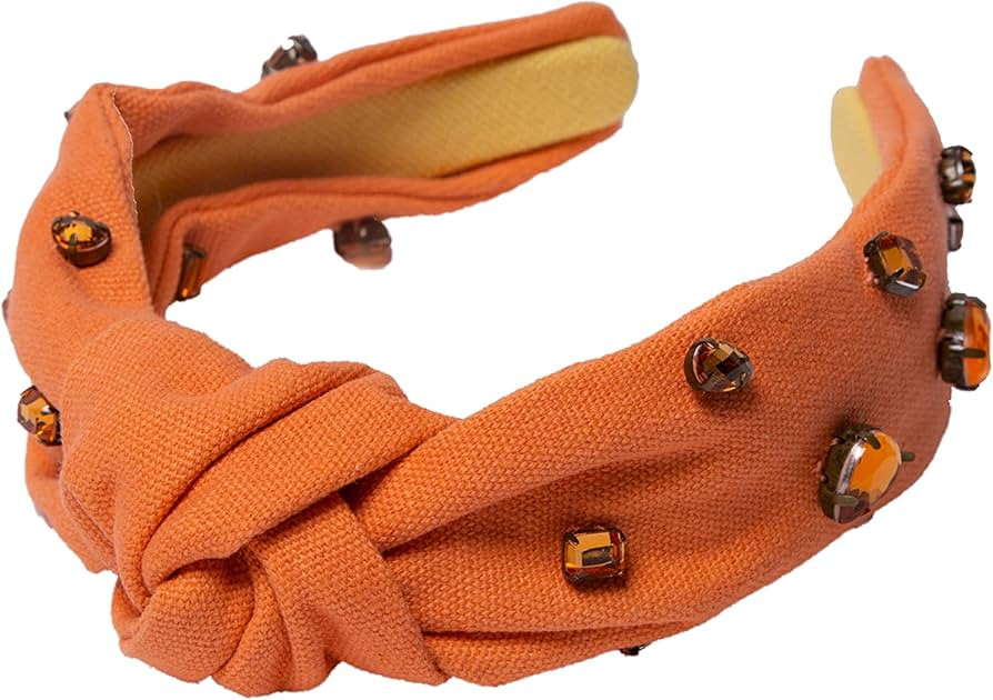 Jewel Embellished Knotted Headband for Women (Orange Citrine) | Amazon (US)