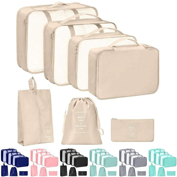 7PCS/Set Travel Storage Bag, Suitcase Packaging, Cube Set Box, Hand Luggage, Clothes, Shoes, Orga... | SHEIN
