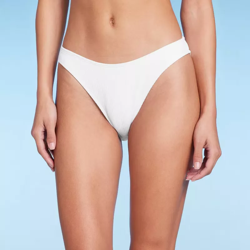 Ribbed Scoop Front Thong Bikini Brief