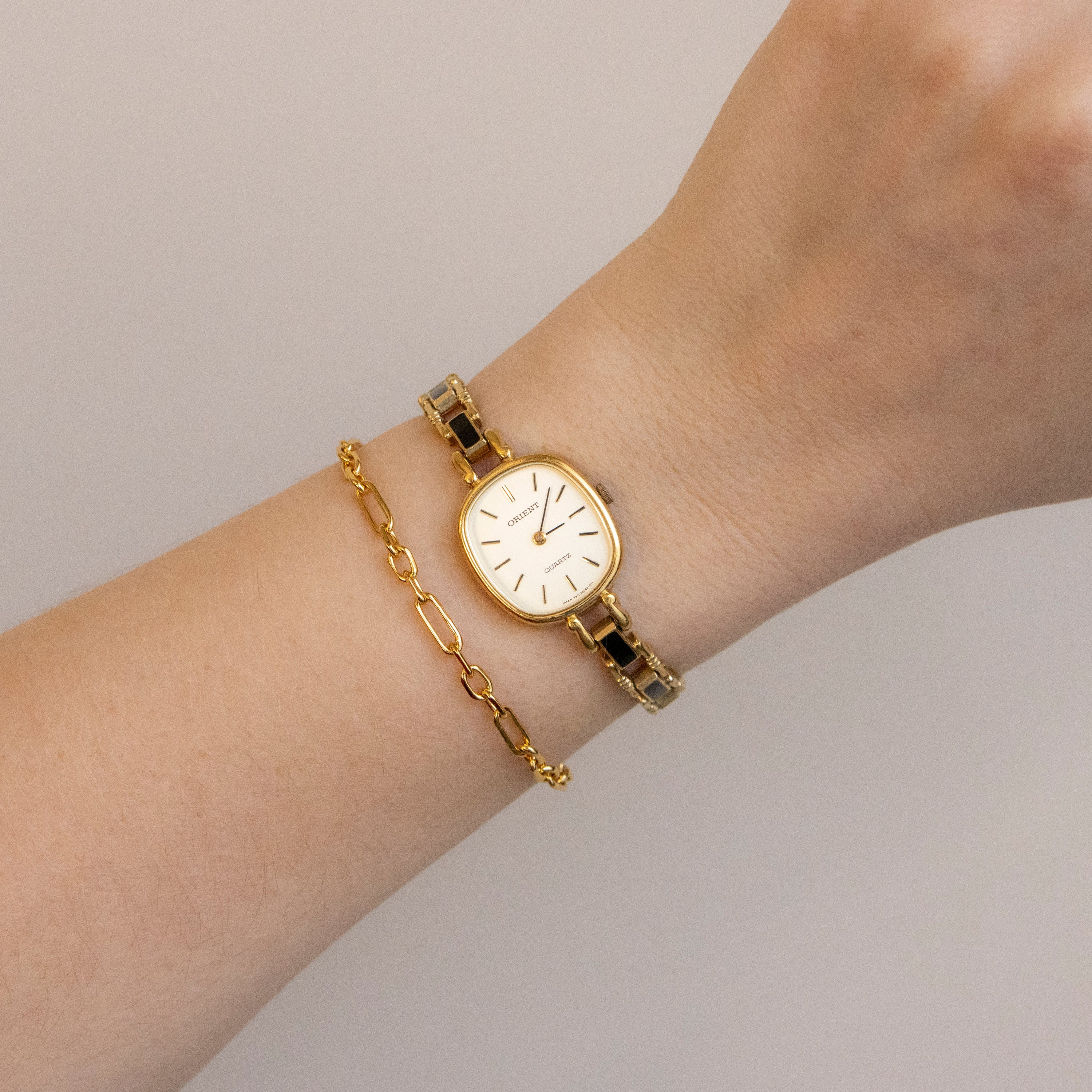 Vintage Orient Rectangular Gold Watch | Caitlyn Minimalist