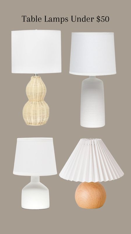 Table Lamps Under $50 #tablelamp #lamp #lighting #homedecor #homeaccent #interiordesign

#LTKhome #LTKstyletip #LTKfindsunder50