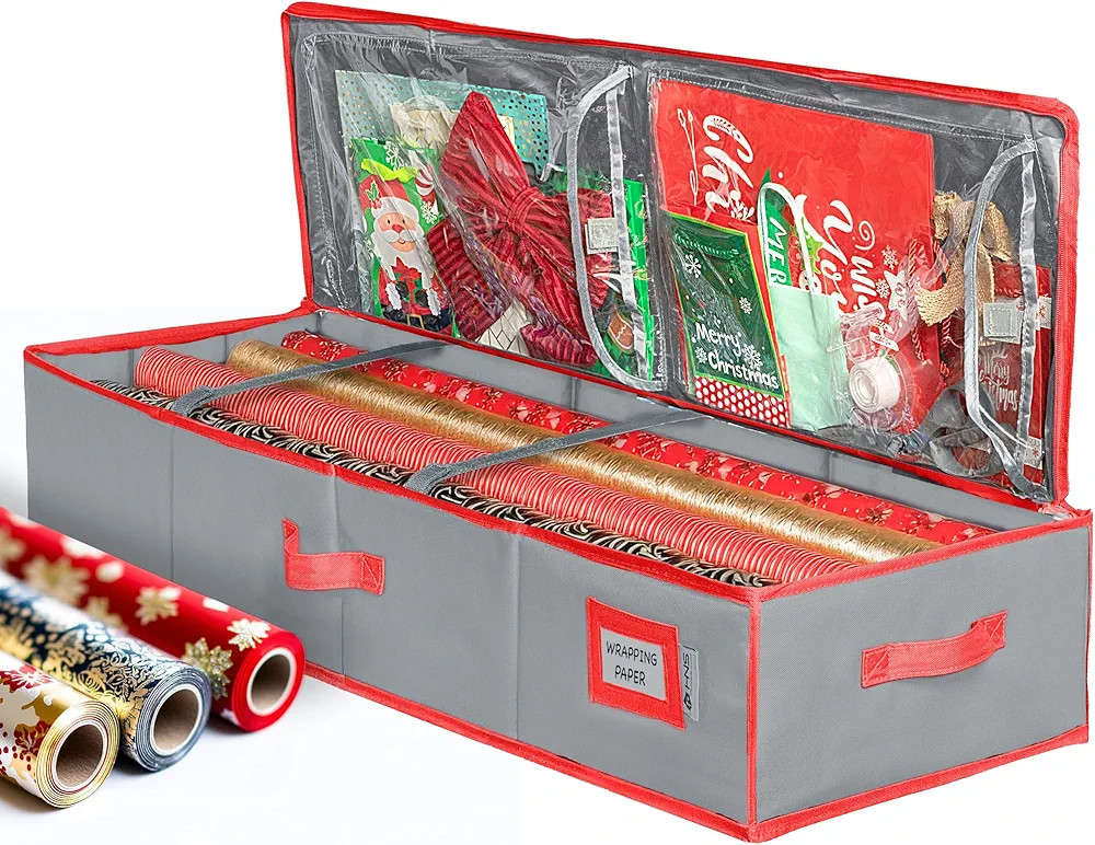 Premium Wrapping Paper Storage Container -Durable Material 600D tear-proof - Fits up to 27 Paper ... | Amazon (US)