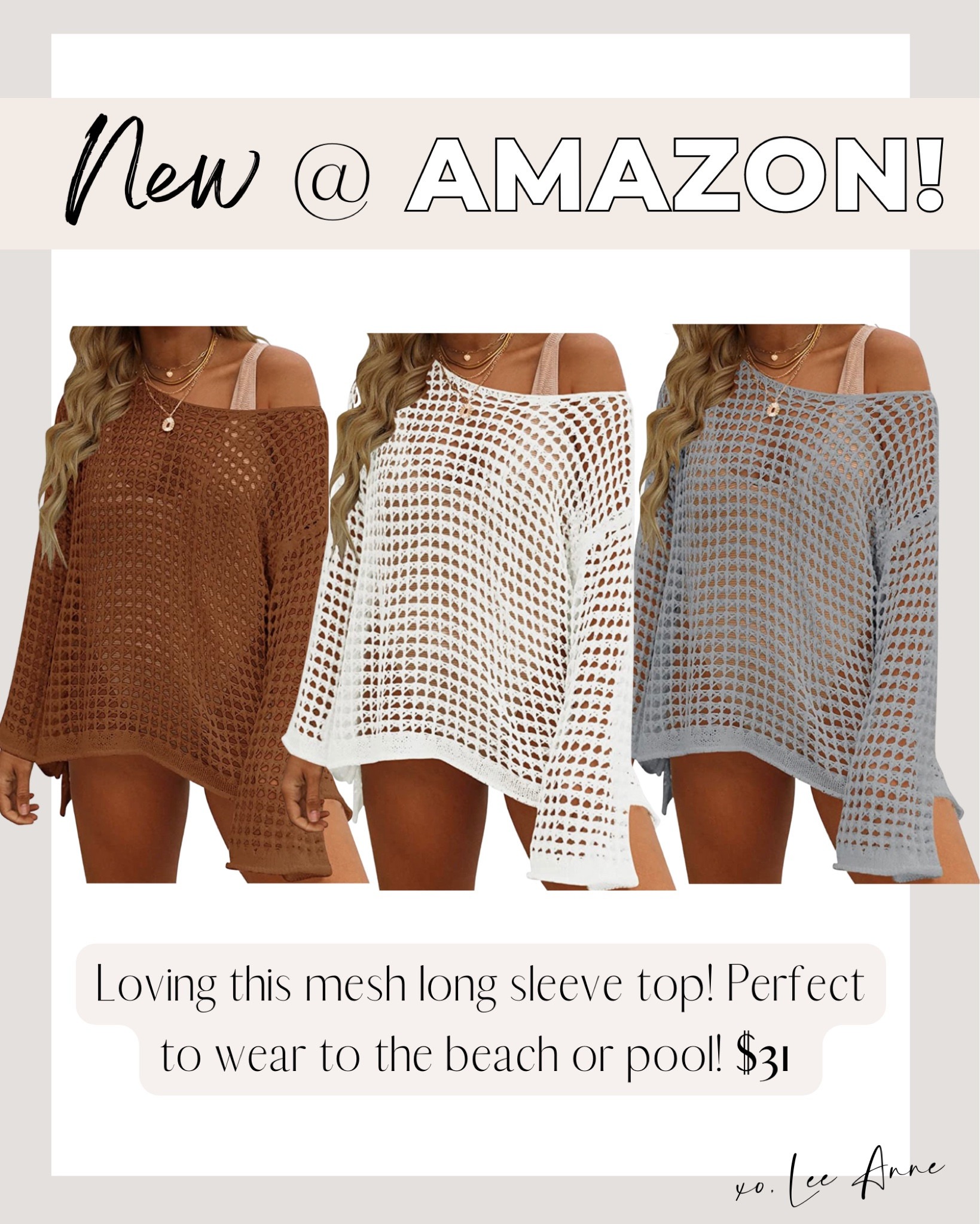 Amazon mesh long sleeve top! 

#founditonamazon

Lee Anne Benjamin 🤍

#LTKstyletip #LTKsalealert #LTKunder50