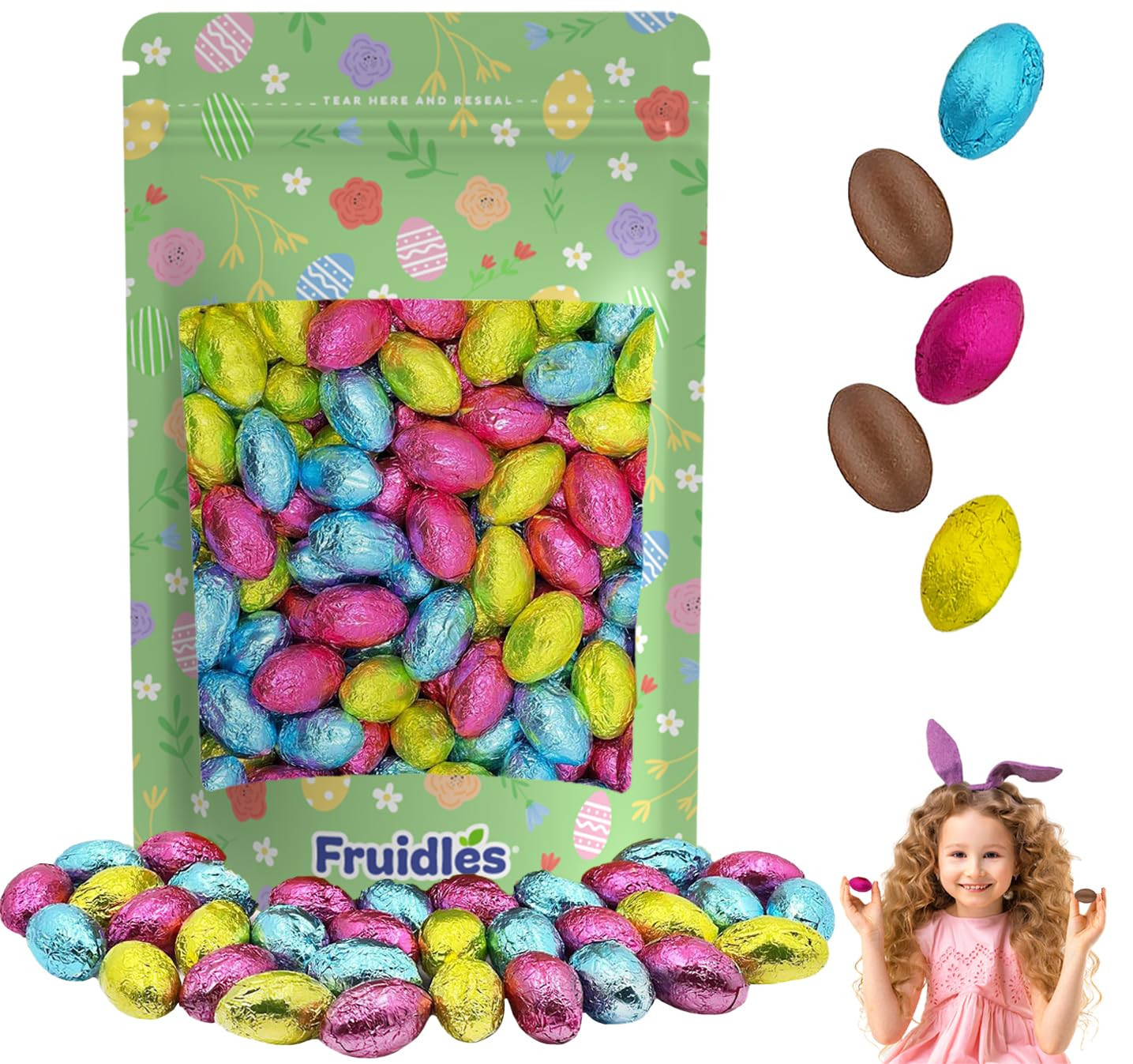 The Dreidel Company Easter Chocolate Eggs Half-Pound, Multicolored Foil Wrapped Milk Chocolate, K... | Amazon (US)
