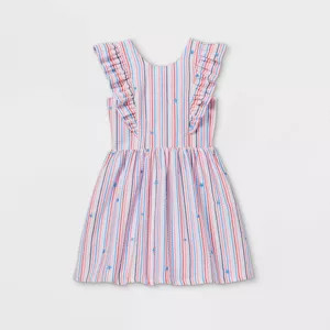 Girls' Americana Striped Woven Dress - Cat & Jack™ Red/Blue | Target