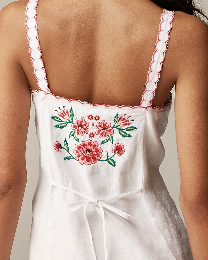 Embroidered mini dress in linen | J. Crew US